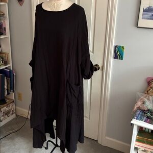 Oversized funky black cotton dress